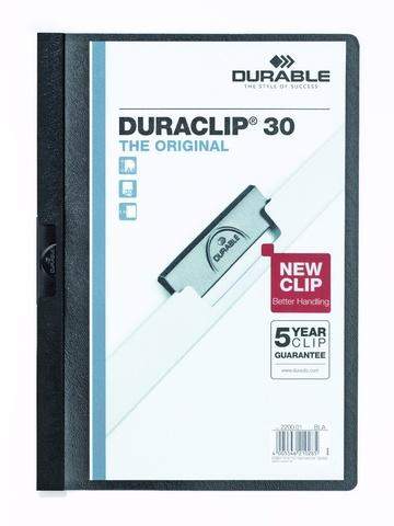 Klemm-Mappe "Duraclip" DIN A4 schwarz f. 30 Blatt / 1 Stück