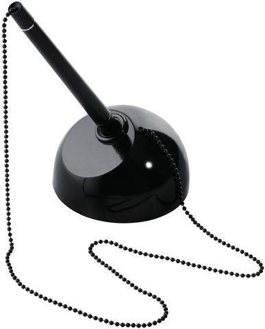 Kugelschreiber Set mit 1 Stift u. Ständer mit Kette schwarz