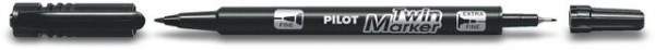 Permanentmarker BEGREEN PILOT Twin Marker Rundspitze 0,3 u. 0,5 mm schwarz