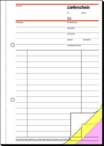 Lieferscheinbuch A5 3x40 Blatt 3-fach bedruckt sd Sigel