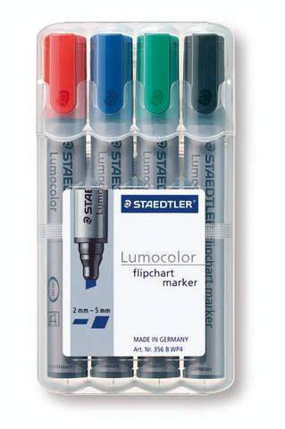 Flipchartmarker Lumocolor® 356 Staedtler Keilspitze 4er Etui