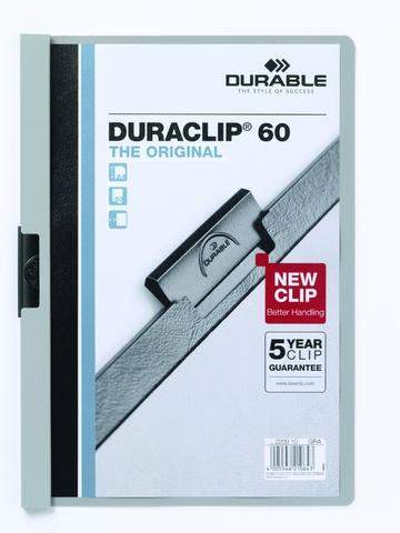 Klemm-Mappe "Duraclip" DIN A4 grau f. 60 Blatt / 1 Stück