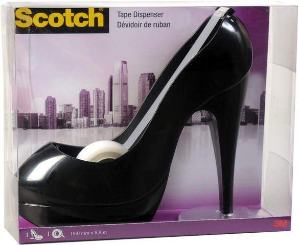 Tischabroller Fashion Schuh schwarz für Klebeband bis 19mmx8,9m inkl. 1 Ro. Magic Tape