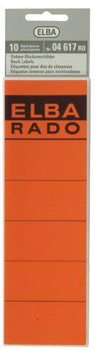 Rückenschilder Elba 04617 selbstklebend 190x59 rot Btl.=10 Stück