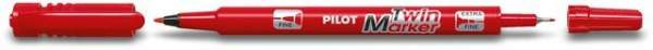 Permanentmarker BEGREEN PILOT Twin Marker Rundspitze 0,3 u. 0,5 mm rot