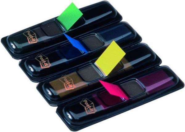 Signalstreifen Post it 683-4 Index Mini blau gelb grün rot Spender Pckg.=140 St.