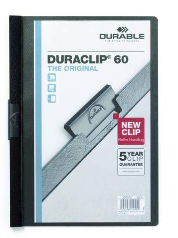 Klemm-Mappe "Duraclip" DIN A4 schwarz f. 60 Blatt / 1 Stück