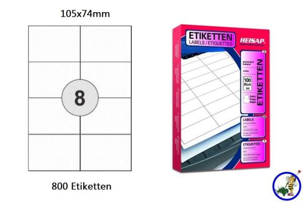 Papier-Etiketten 105x74mm DIN A4 weiß Druckeretiketten Label-günstig