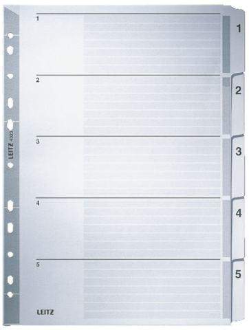 Register Leitz 4323 Zahlen 1- 5 Karton A4 grau 5-tlg. / 1 St.