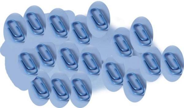 Briefklammern Büroklammern 26mm blau (1000 Stück)