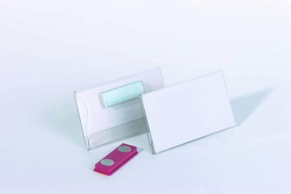 Namensschild 90x54mm mit Magnethalterung Pckg.=25Stück