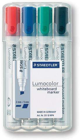 Boardmarker Staedtler 351 B Keilsp. 2-5mm 4er Set = 1 Etui