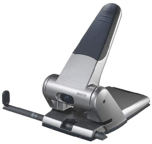Locher Leitz 5180 Registraturlocher 63 Bl. 6,3mm silber Grau
