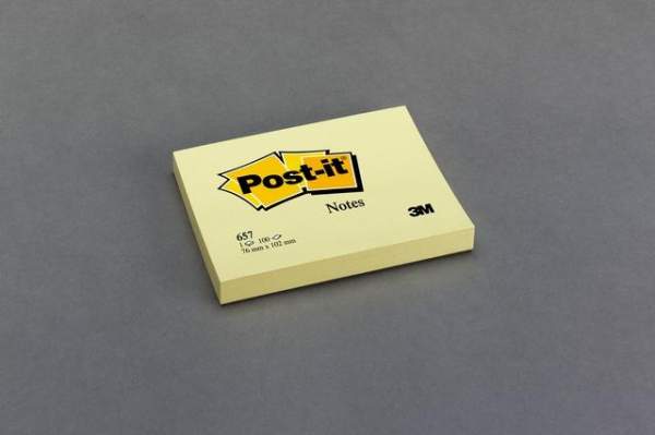 Haftnotiz Scotch Post it 102x76mm gelb Typ 657 original 100 Blatt