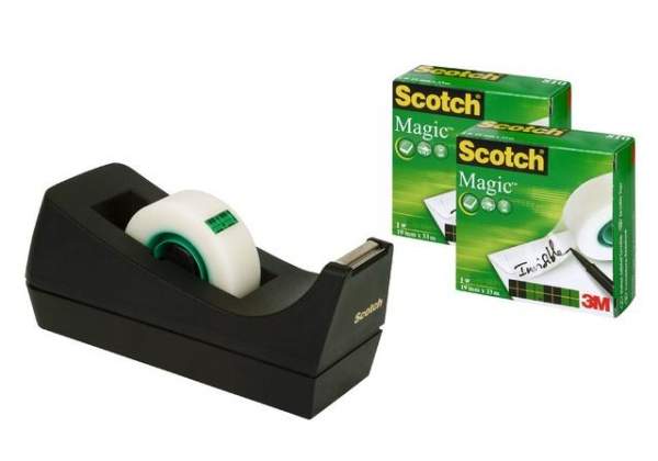 Tischabroller Scotch 19mm x 33m Sparset + 3 Rollen Magic Tape 1 Set