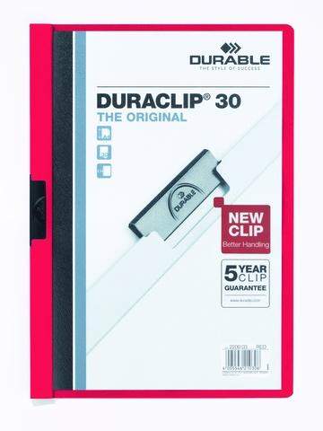 Klemm-Mappe "Duraclip" DIN A4 rot f. 30 Blatt / 1 Stück