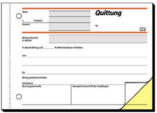 Quittungsblock Sigel SD22 A6 quer 2x40 Blatt m. MwSt.-Nachweis