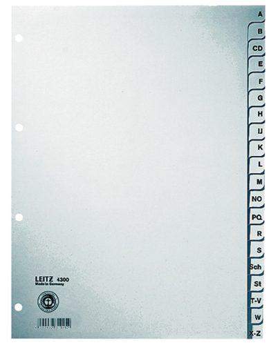 Register Leitz 4300 A-Z A4 Papier 300x225 20 Blatt grau