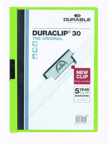 Klemm-Mappe "Duraclip" DIN A4 grün f. 30 Blatt / 1 Stück