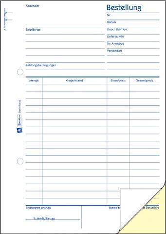 Bestellscheinbuch A5 Zweckform 1406 m. Blaupause 2x50 Blatt