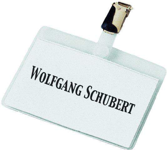 Namensschild VELOCARD® mit Clip 90x54mm transparent Pckg. á 25 Stück