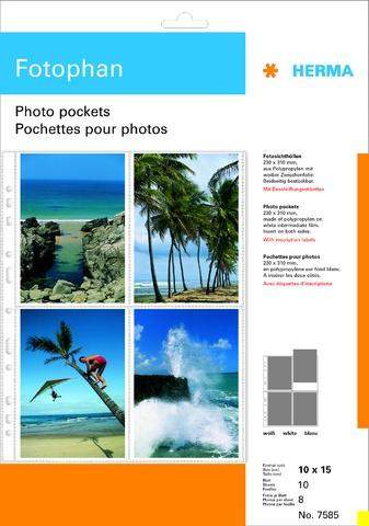 Foto-Sichthüllen A4 Herma 7585 Fotophan 10x15 hoch 10 Hüllen/VE