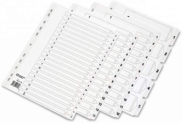 Register A4 Karton 170g/m² Zahlen 1-12 12 Blatt weiß / 1 St.
