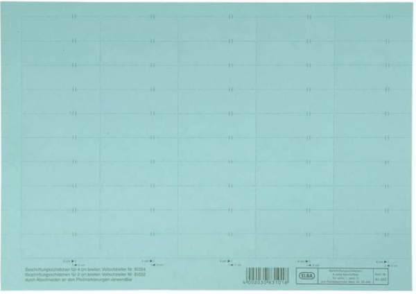 Beschriftungsschilder Elba f. Vertic 1 58 x 18 mm blau Bg.= 50 St.