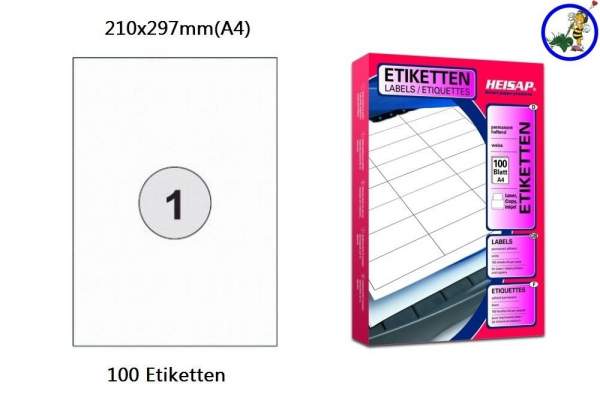 Papier-Etiketten 210x297mm DIN A4-günstig
