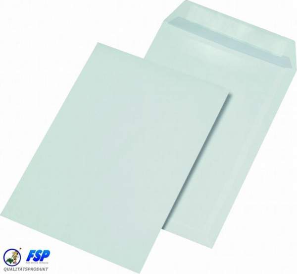 Weiße Briefumschläge ohne Fenster | DIN C4 229x324mm | Selbstklebend | 250 Stück