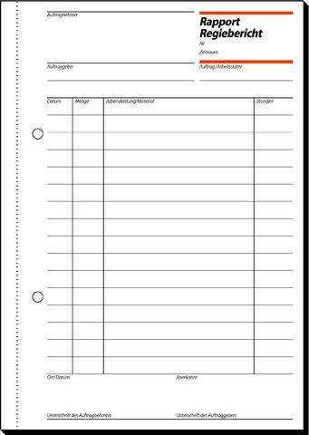 Rapportbuch Regiebericht Sigel RP510 A5h 1fach Blaupause 100 Blatt