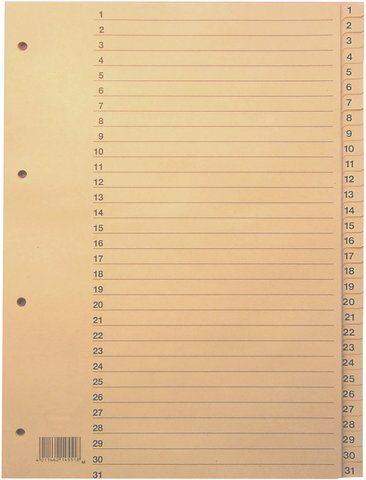 Register 1-31 A4 Tauenpapier RC 31 Blatt chamois