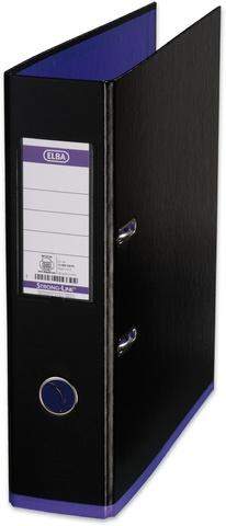 Ordner Elba myColour PP mit Griffloch A4 80mm schwarz / lila violett