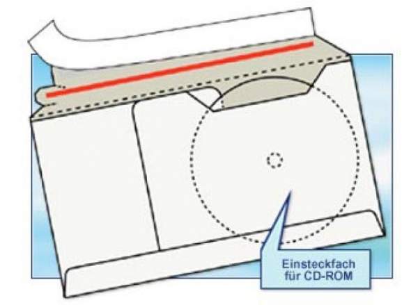 Versandtaschen aus Pappe ohne Fenster f. CD's o.Hülle weiß CDR2-546510 (100 Stück)
