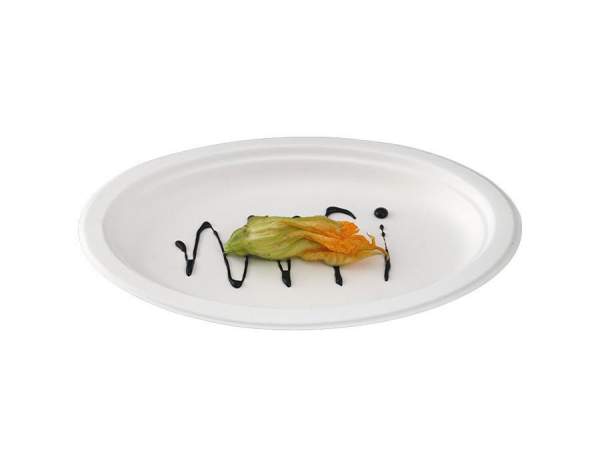 Ovaler Teller aus Cellulose (26 cm x 19 cm)
