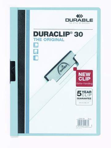 Klemm-Mappe "Duraclip" DIN A4 blau f. 30 Blatt / 1 Stück