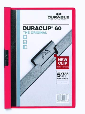Klemm-Mappe "Duraclip" DIN A4 rot f. 60 Blatt / 1 Stück
