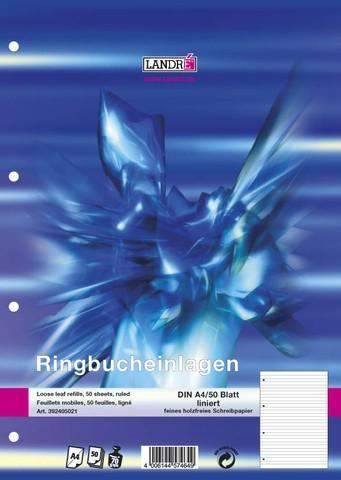 Ringbucheinlage A4 70g/m² hf weiß liniert 50 Blatt