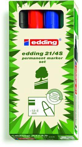 Permanentmarker Edding 21 Ecoline Rundspitze 1,5-3 mm 4er Set