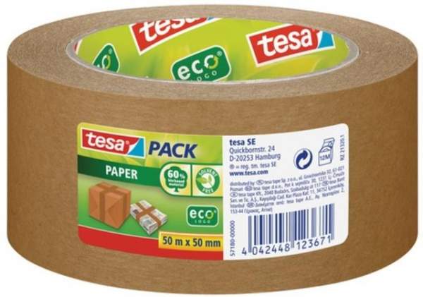 Papierklebeband TESA Eco 50mm x 50m braun