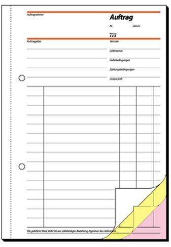 Auftragsblock A5 hoch Sigel SD002 3fach sd 3x40Blatt