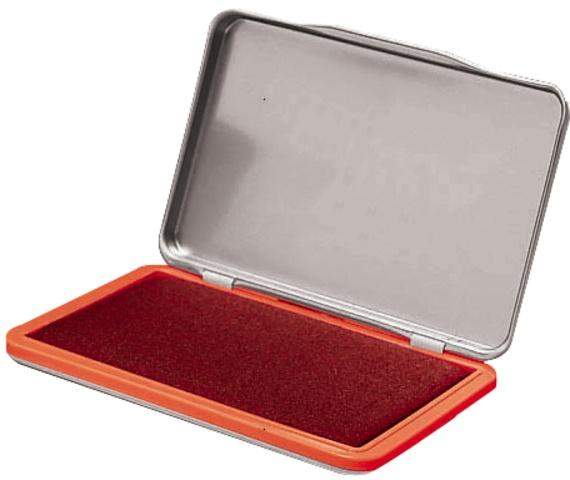 Stempelkissen Metall 7 x 11 cm Typ 2 rot getränkt