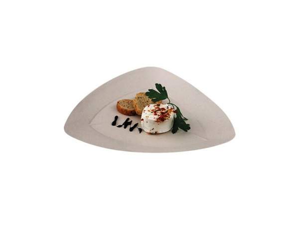 Ungebleichter Design Teller aus Cellulose (24 cm x 21,5 cm x 1,5 cm)