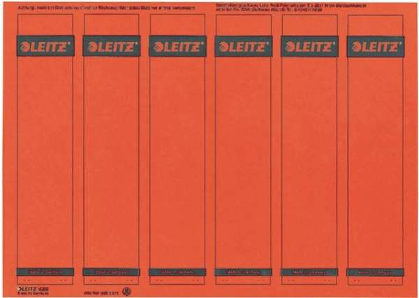 Rückenschilder Leitz 1686 PC-Beschriftung A4 schmal rot 150Stck.