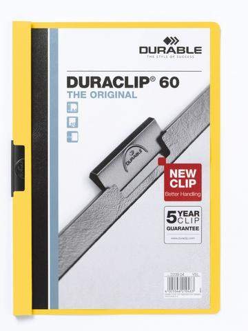 Klemm-Mappe "Duraclip" DIN A4 gelb f. 60 Blatt / 1 Stück